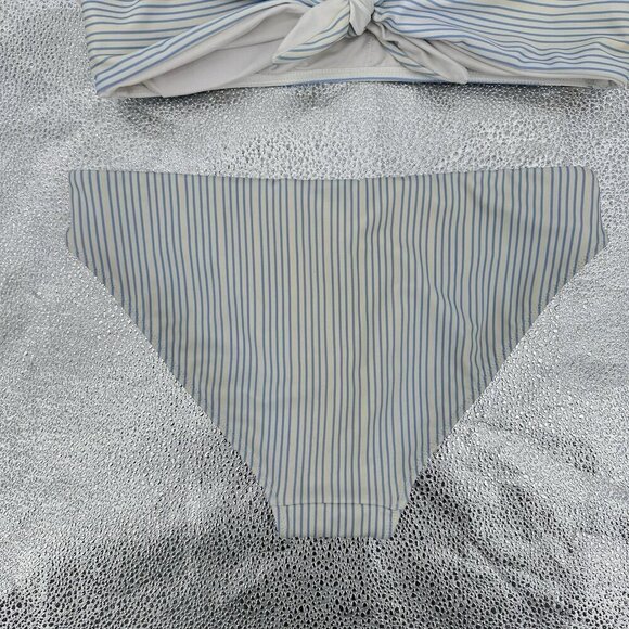 VINEYARD VINES 2 piece bikini swimsuit strapless bandeau padded cups blue XS M - Picture 7 of 10